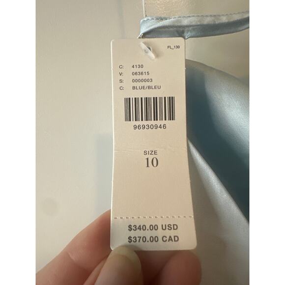 Shona Joy NWT Labyrinth One Shoulder Silky Lace Maxi Dress Blue Size 10 - Picture 10 of 11